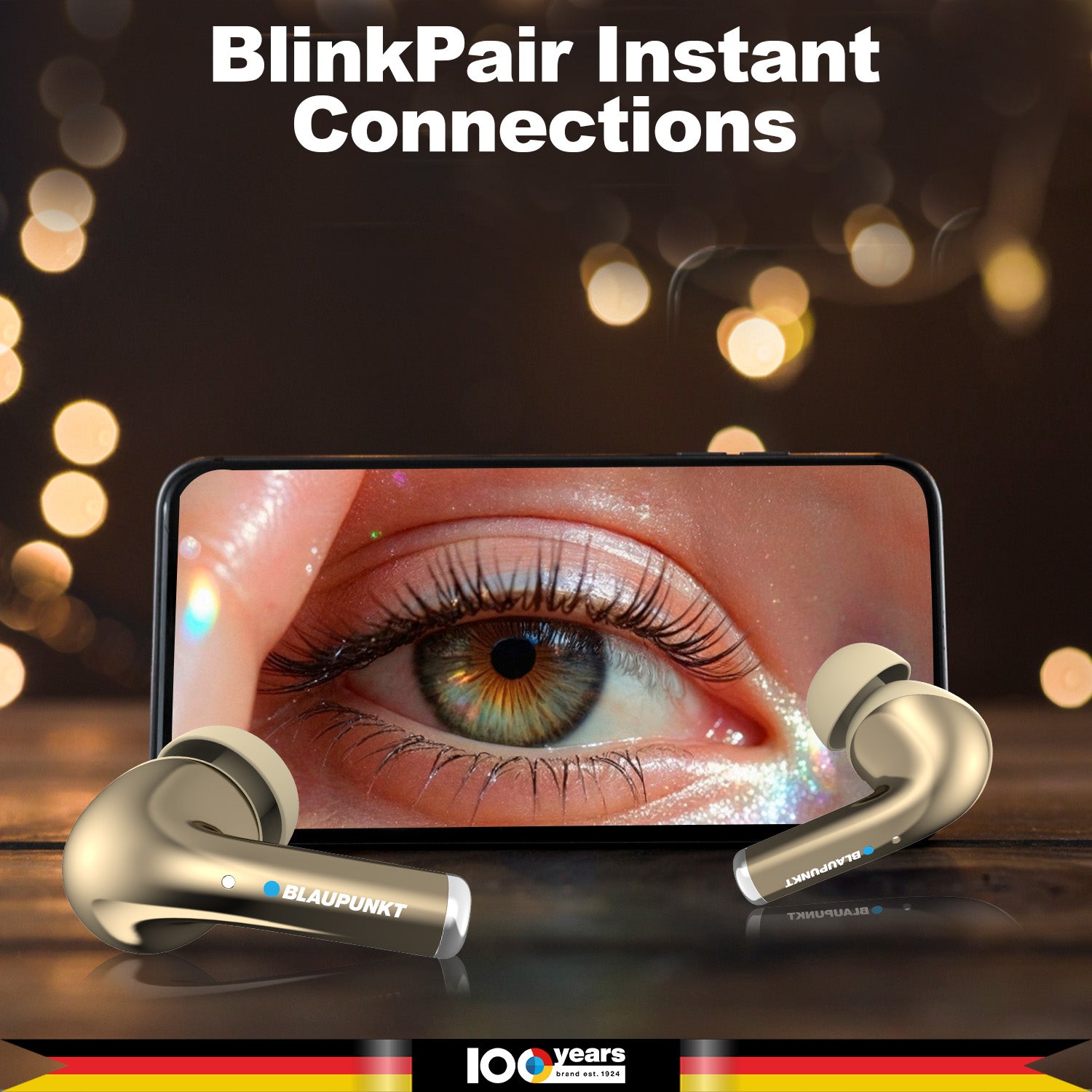 BTW300 Moksha Turbopods TRUE ANC Wireless Earbuds (Gold)