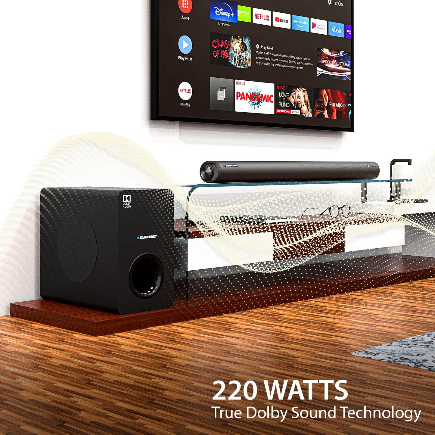SBWL100 Dolby Audio Soundbar with 8 INCH Wireless Subwoofer