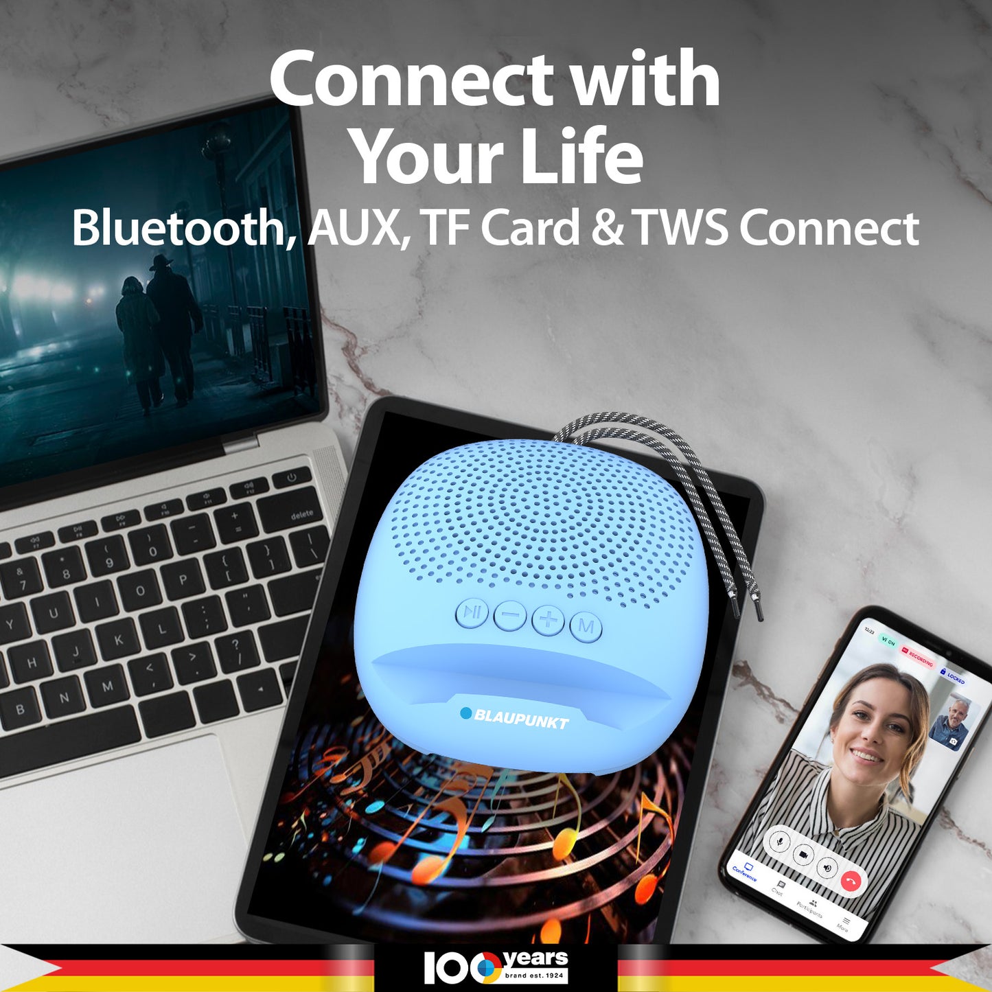 BT03.5 Portable Pocket Friendly Bluetooth Speaker (Blue)