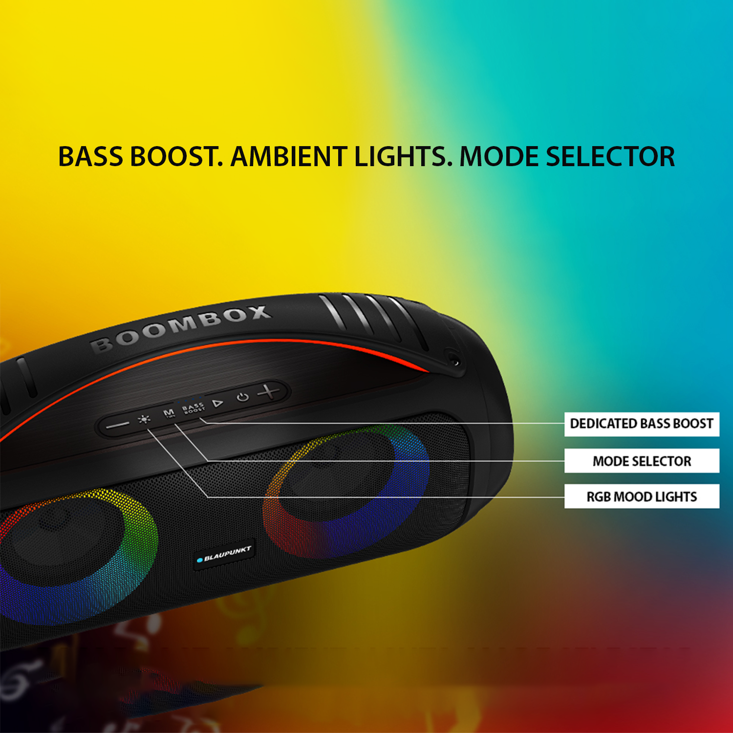 ATOMIK BB50 GOLD Boombox Speaker with Wireless Karaoke Mic