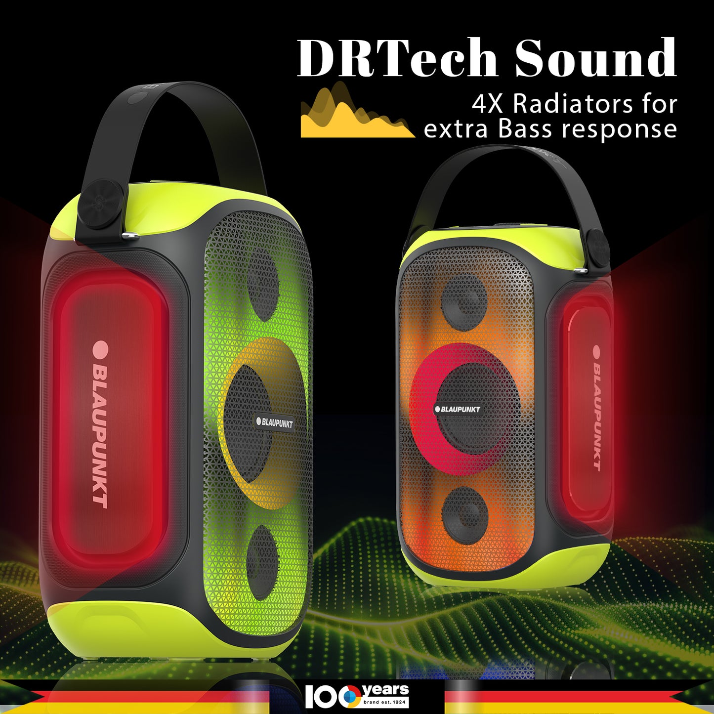 Portable party speaker with stand