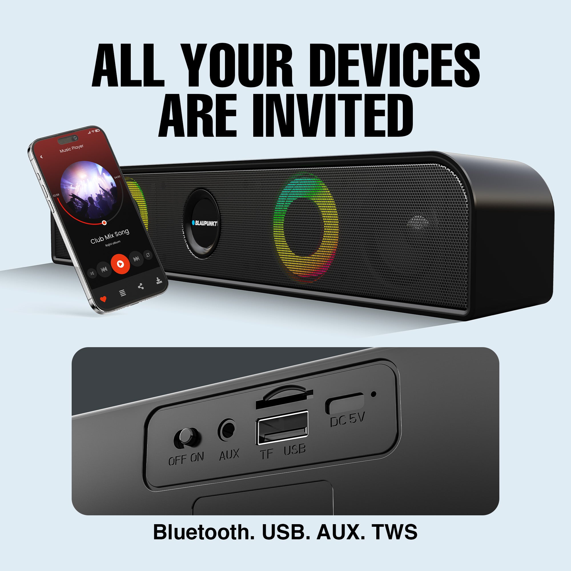 SBA10 KOLORS Wireless Bluetooth Soundbar