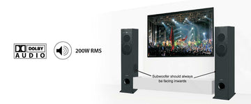 TS100 DOLBY Bluetooth 200W Tower Speakers Black