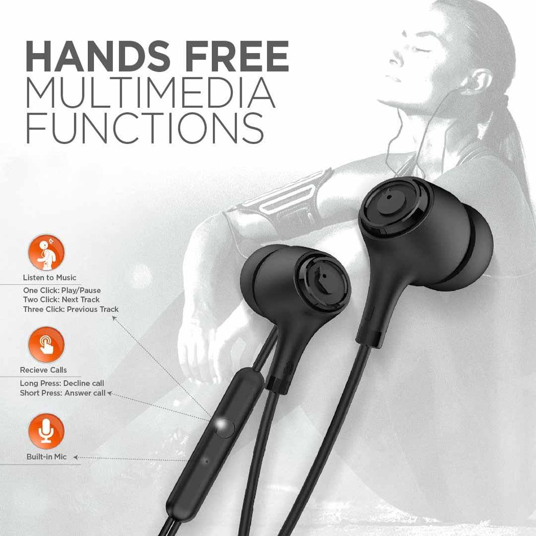 EM-01 Wired Earphone (Black) - Blaupunkt India