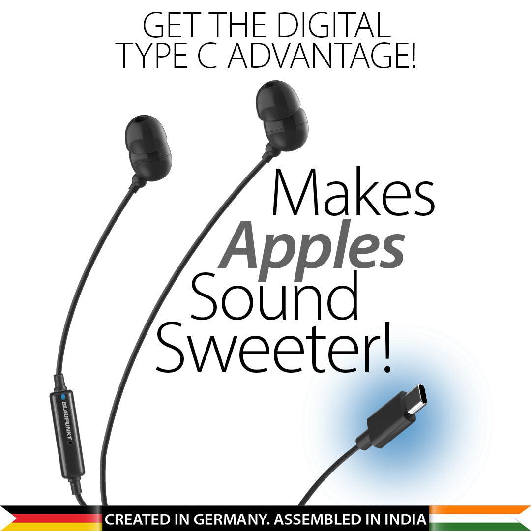 EM06 Type C Wired Earphone(Black) - Blaupunkt India