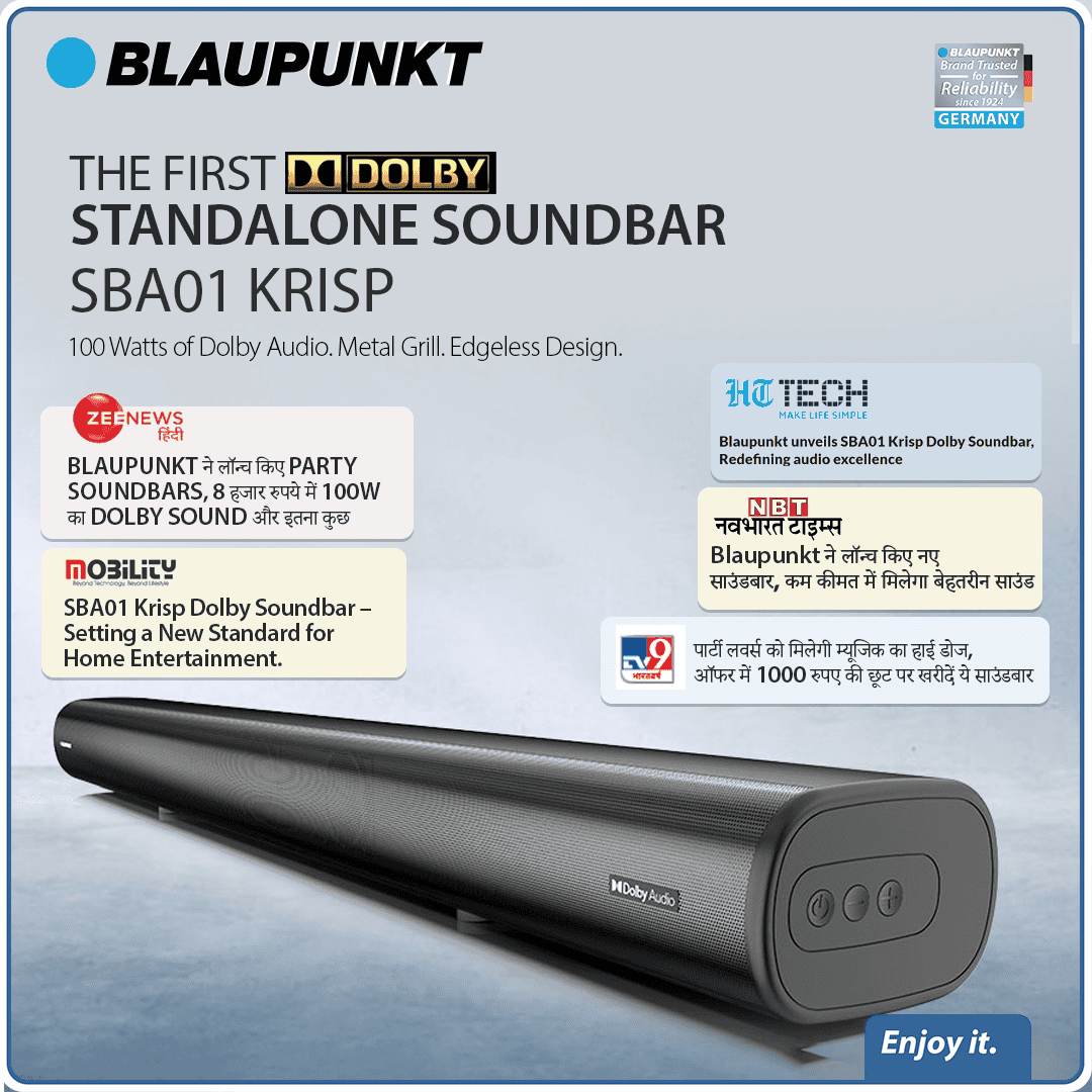 SBA01 REKURVE 100W Wireless Bluetooth Soundbar - Blaupunkt India