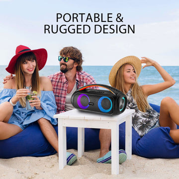ATOMIK BB50 GOLD Boombox Speaker with Wireless Karaoke Mic