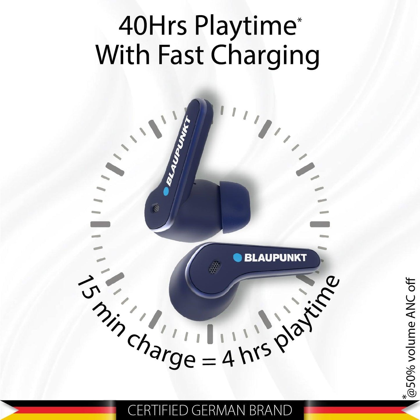 BTW07 MOKSHA ANC BL Wireless Earbuds with 40H Playtime