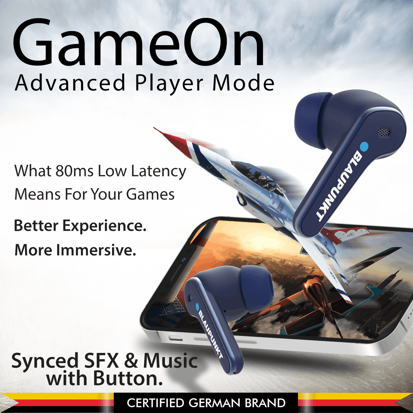 BTW07 MOKSHA ANC BL Earbuds GameOn with 80Ms Low Latency