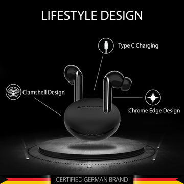 Blaupunkt BTW100 BK Earbuds || Clamshell Design