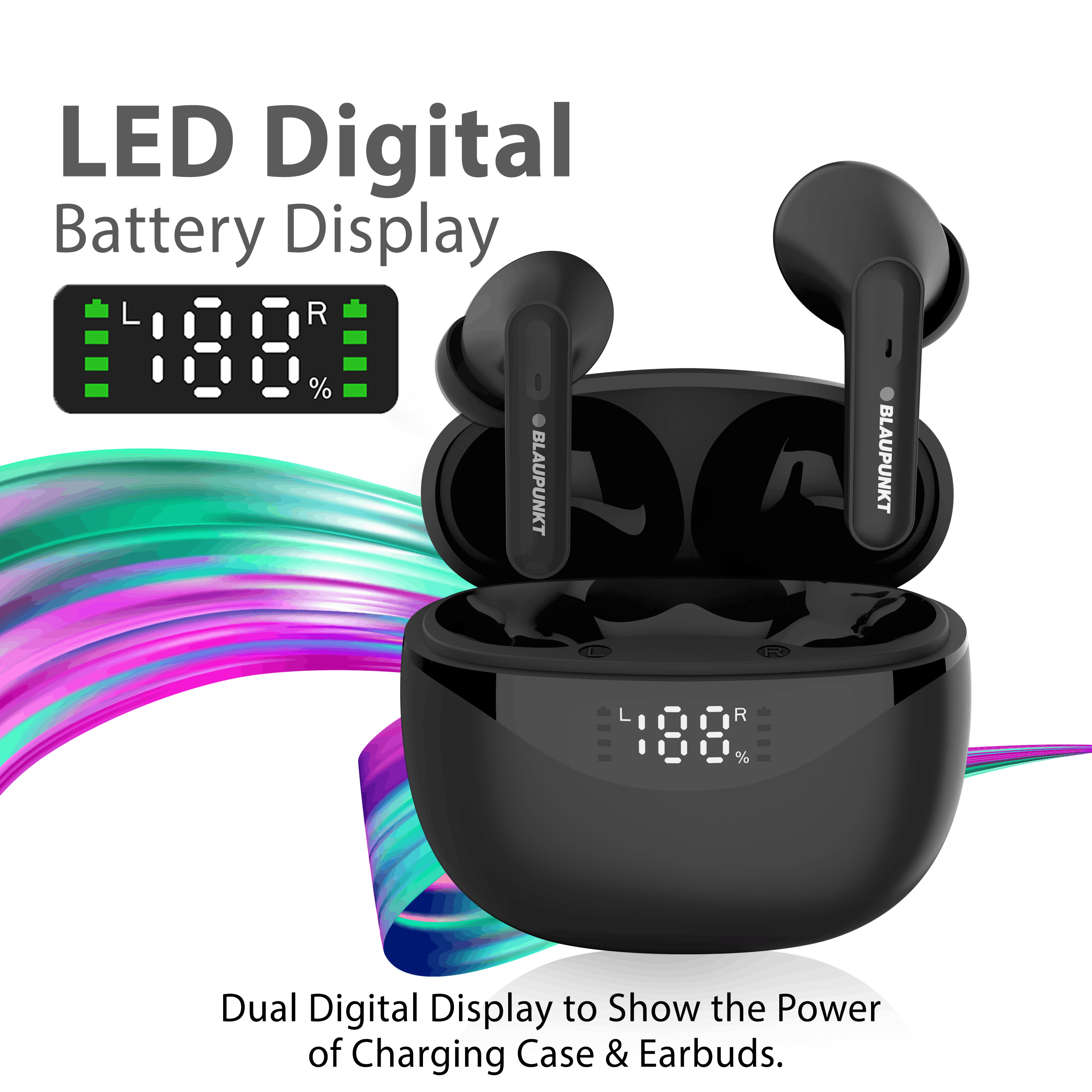 led display earbuds 