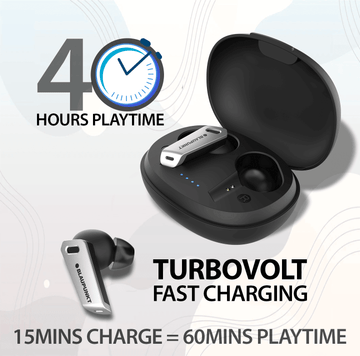 Blaupunkt BTW300 Black Earbuds |TurboVolt Charging