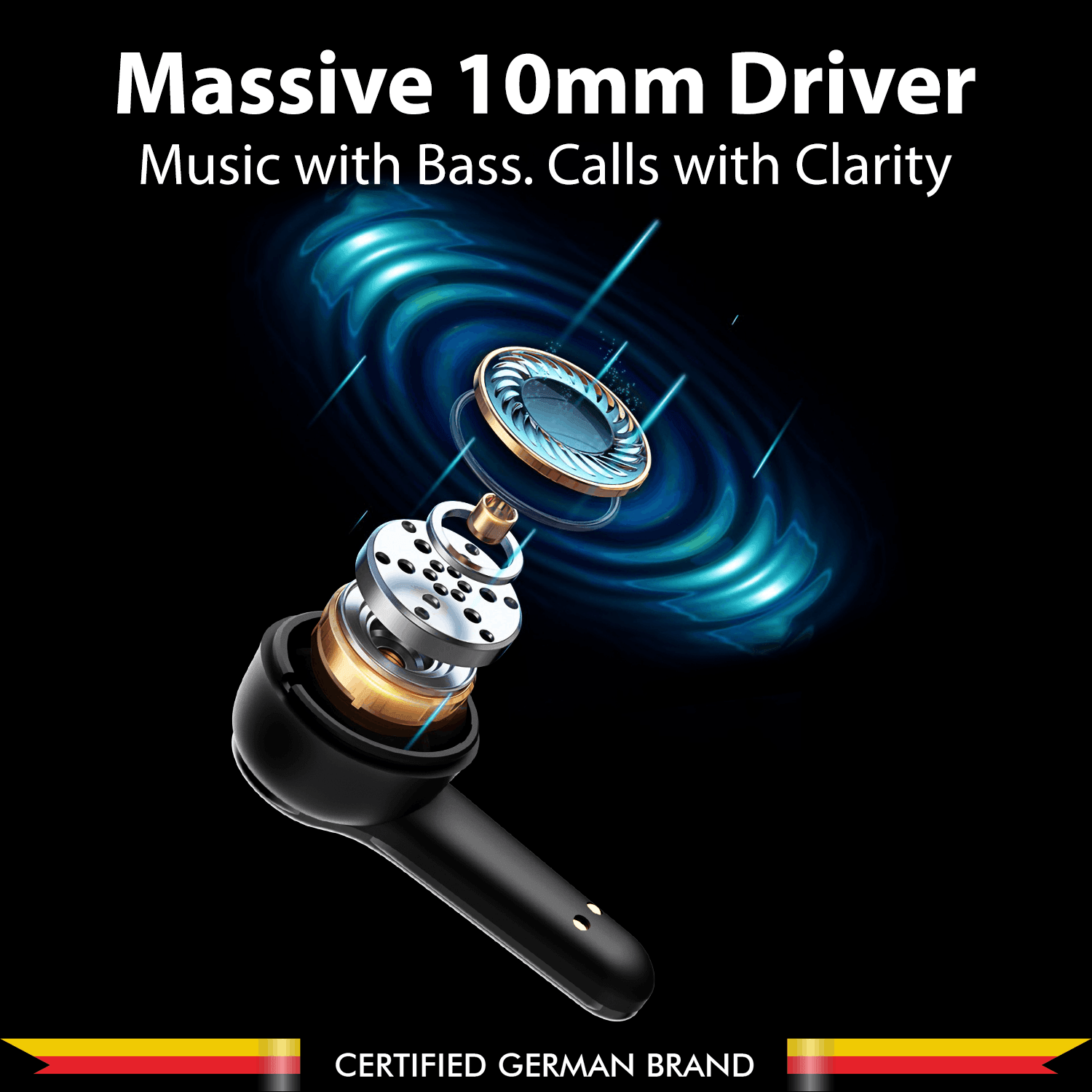 Recertified BTW07 MOKSHA ANC BK |Truly Wireless Earbuds: Flip Top Rotatory Design