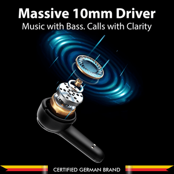 Recertified BTW07 MOKSHA ANC BK |Truly Wireless Earbuds: Flip Top Rotatory Design