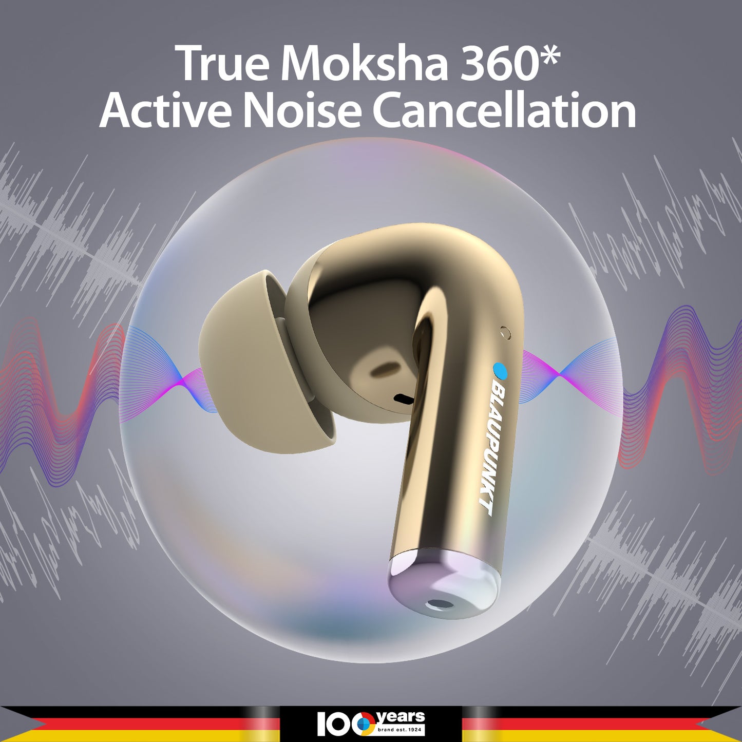 BTW300 Moksha Turbopods TRUE ANC Wireless Earbuds (Gold)