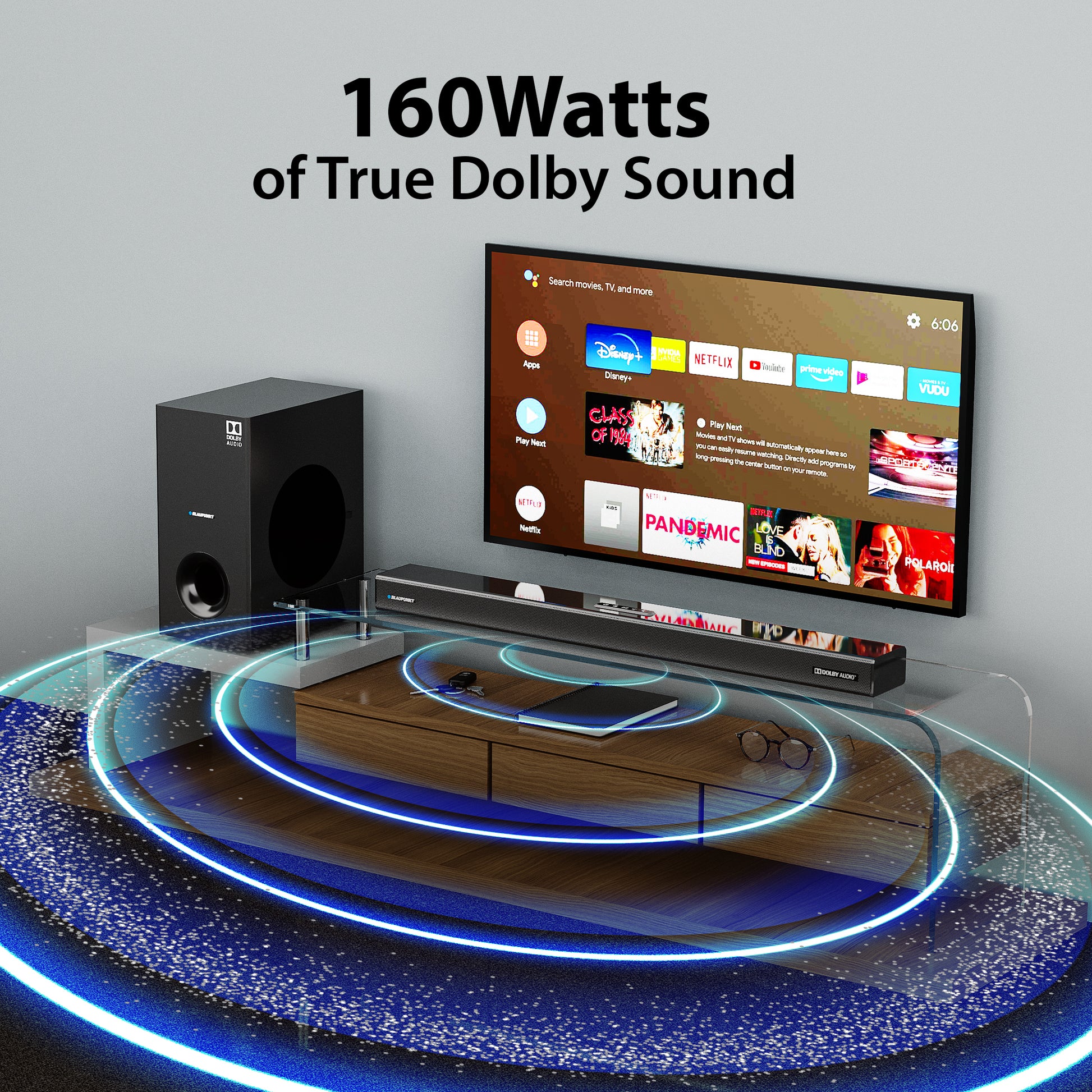 Dolby soundbar with subwoofer 