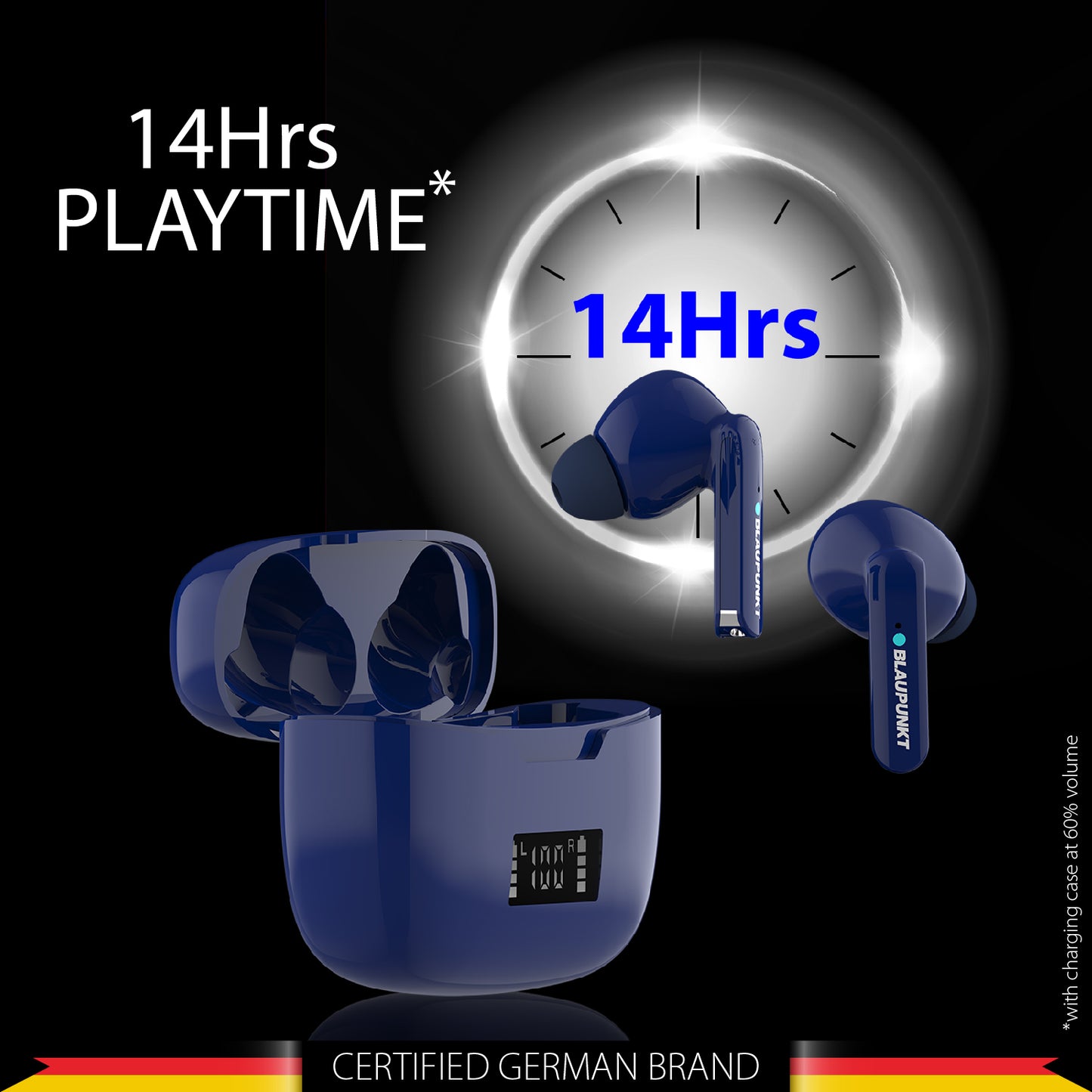 BTW10S TWS with LED Indicator Refurbished (Blue)