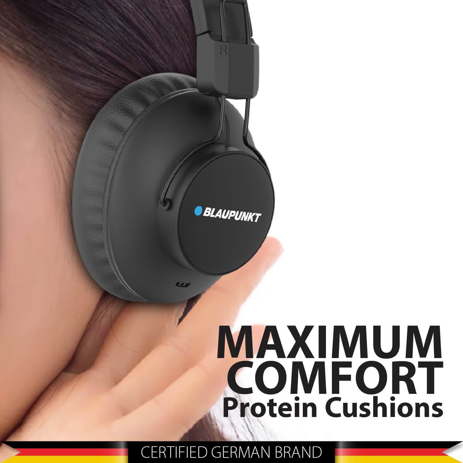 BH41 Bluetooth Wireless Over Ear Headphone (Black) - Blaupunkt India