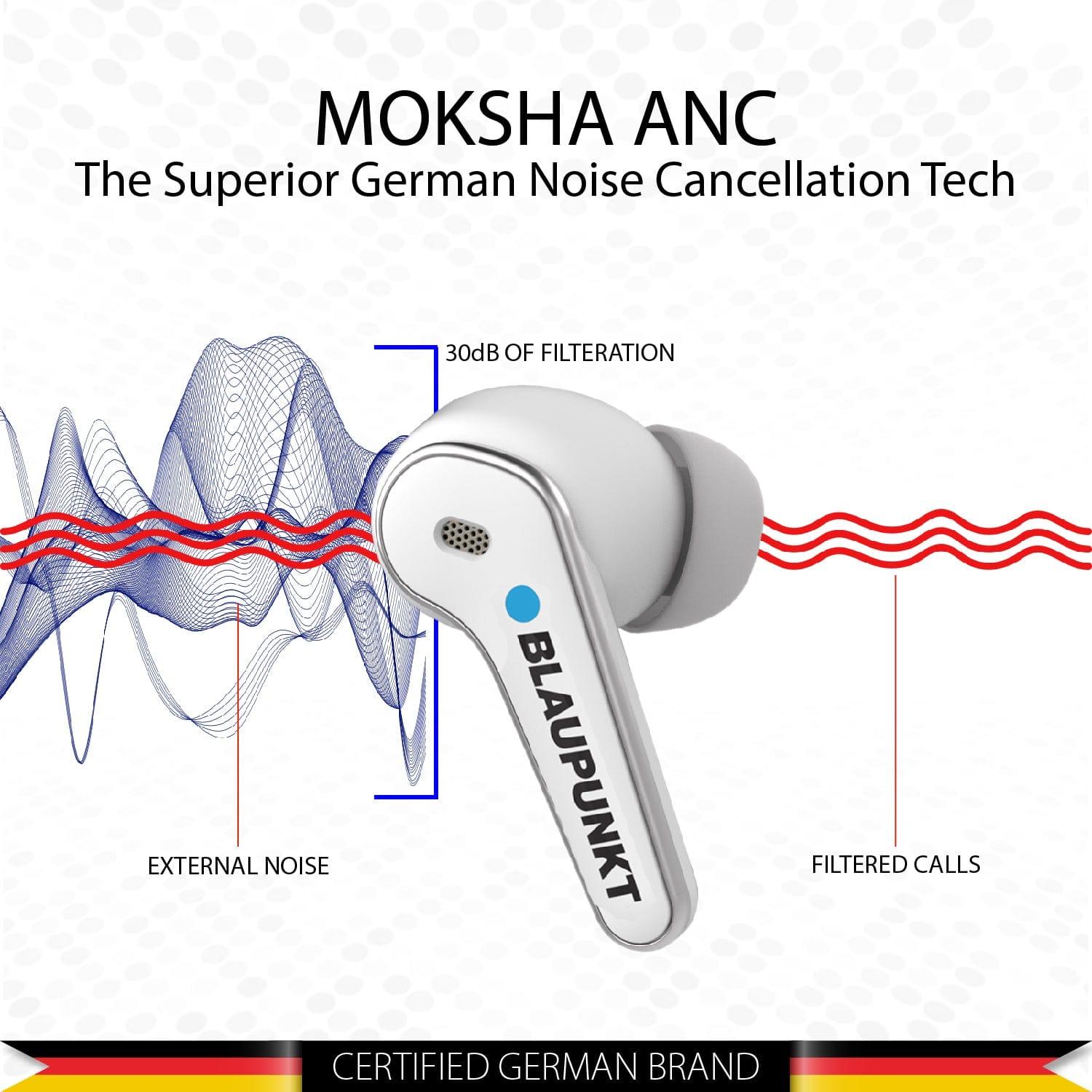 BTW07 MOKSHA ANC WH Truly Wireless Earbuds German Noise Cancellation Tech