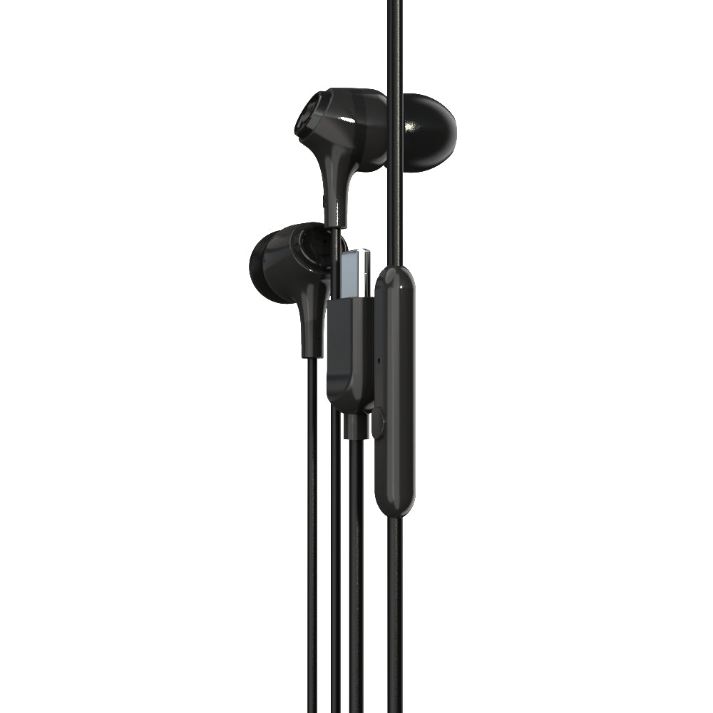 EM-01 Type C Wired Earphone with Noise Cancellation (Black)