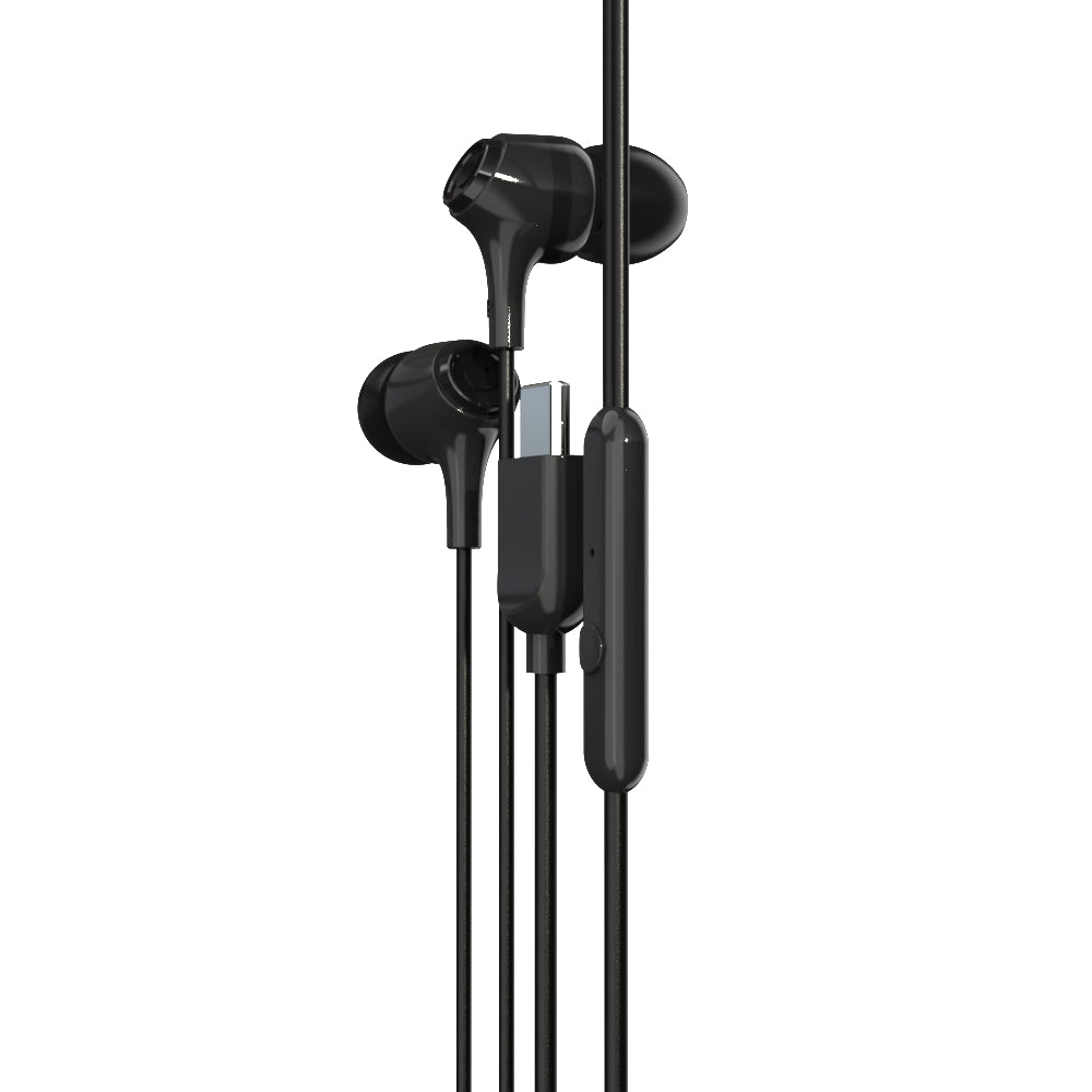 EM-01 Type C Wired Earphone with Noise Cancellation (Black)