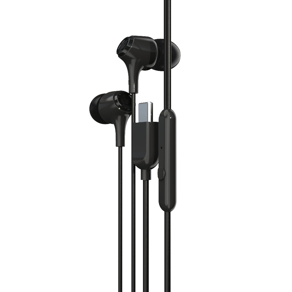 EM-01 Type C Wired Earphone with Noise Cancellation (Black)