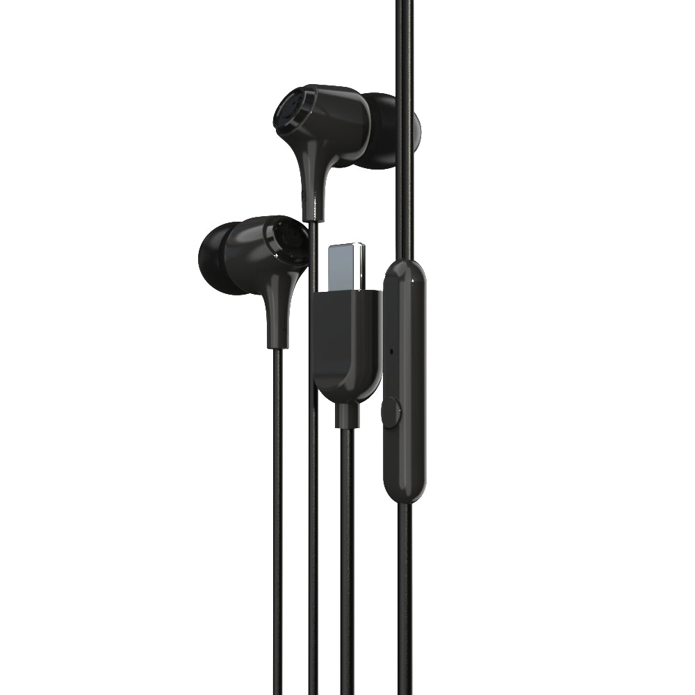 EM-01 Type C Wired Earphone with Noise Cancellation (Black)