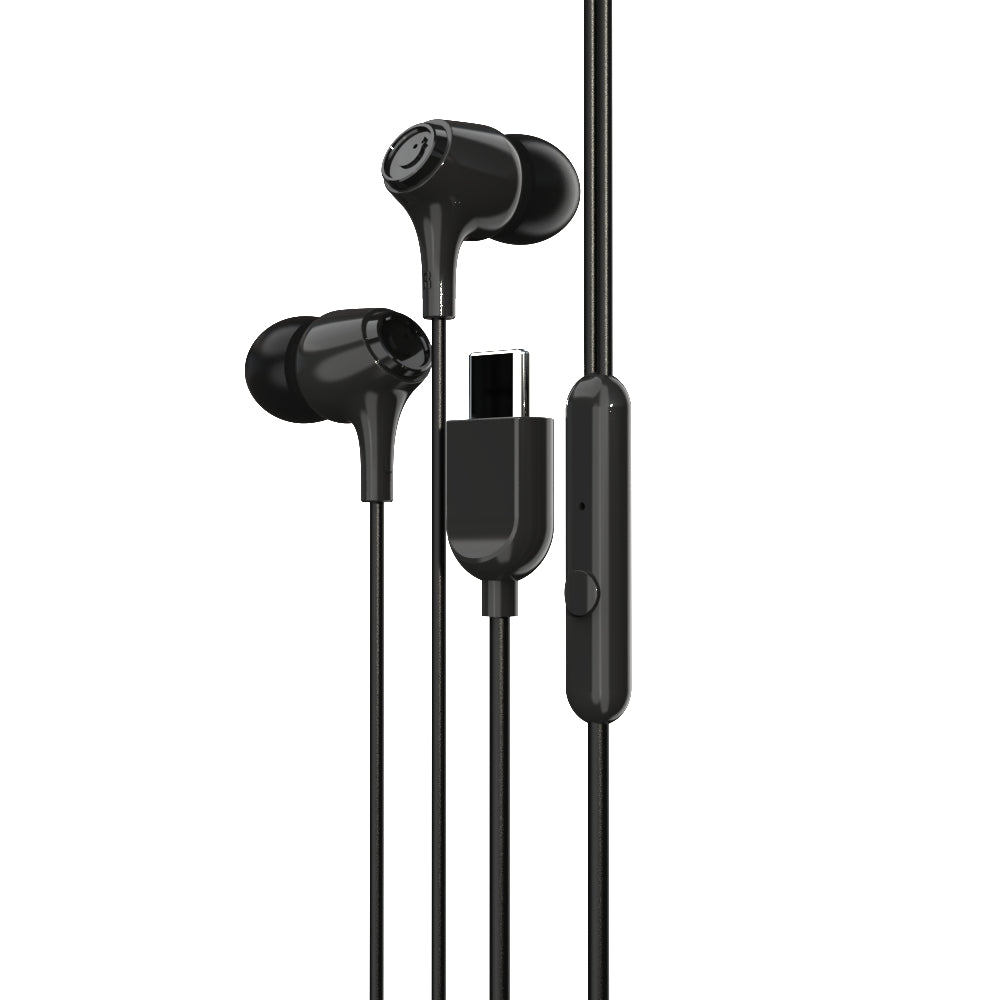 EM-01 Type C Wired Earphone with Noise Cancellation (Black)