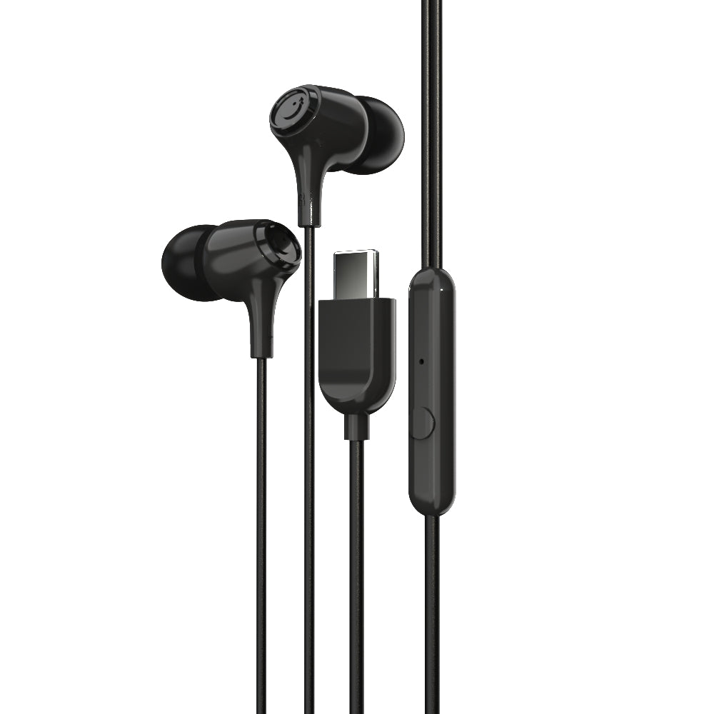 EM-01 Type C Wired Earphone with Noise Cancellation (Black)