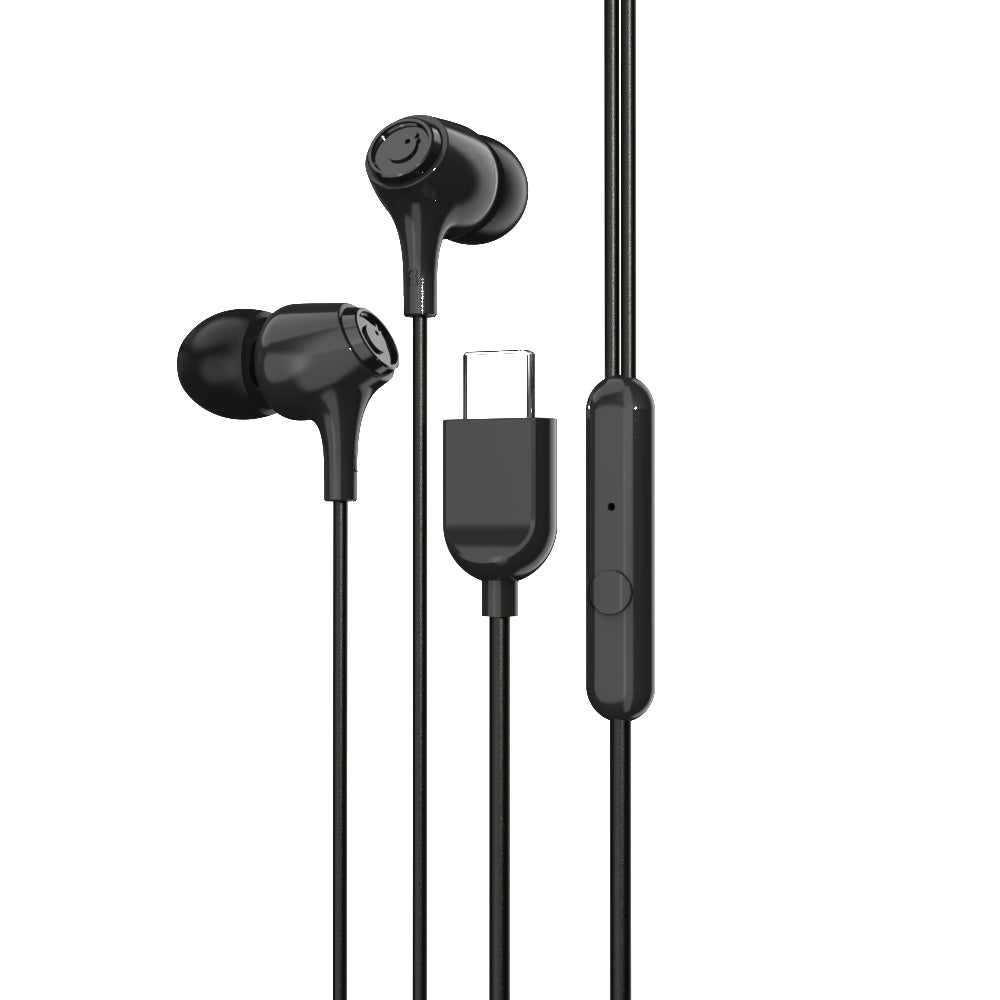 EM-01 Type C Wired Earphone with Noise Cancellation (Black)