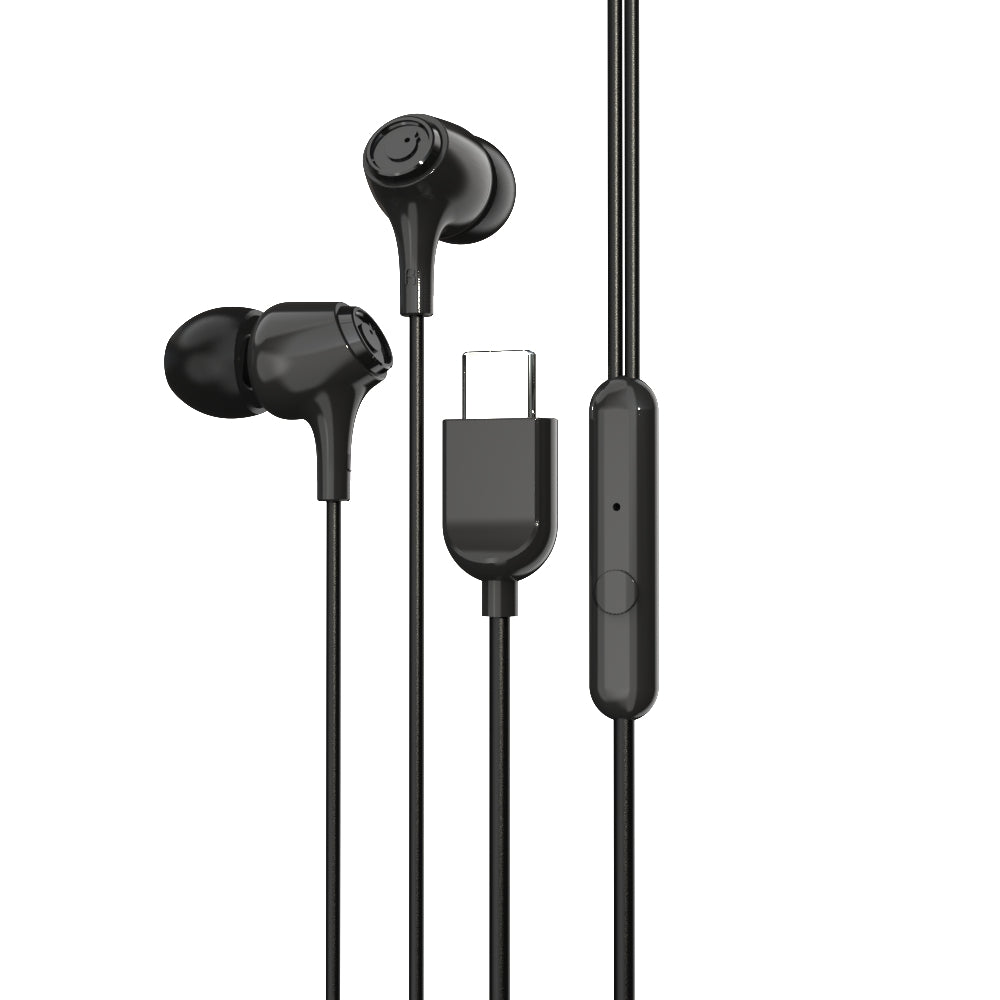 EM-01 Type C Wired Earphone with Noise Cancellation (Black)