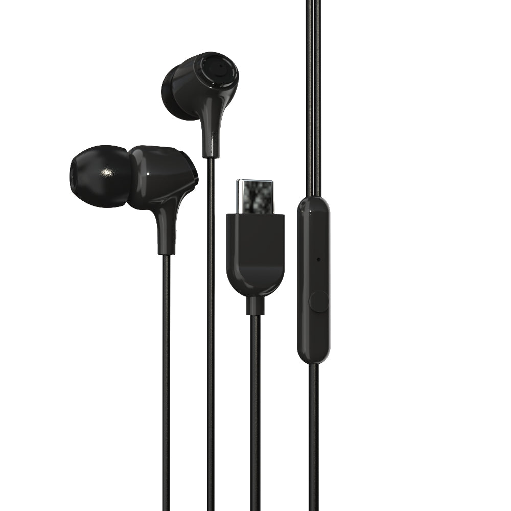 EM-01 Type C Wired Earphone with Noise Cancellation (Black)