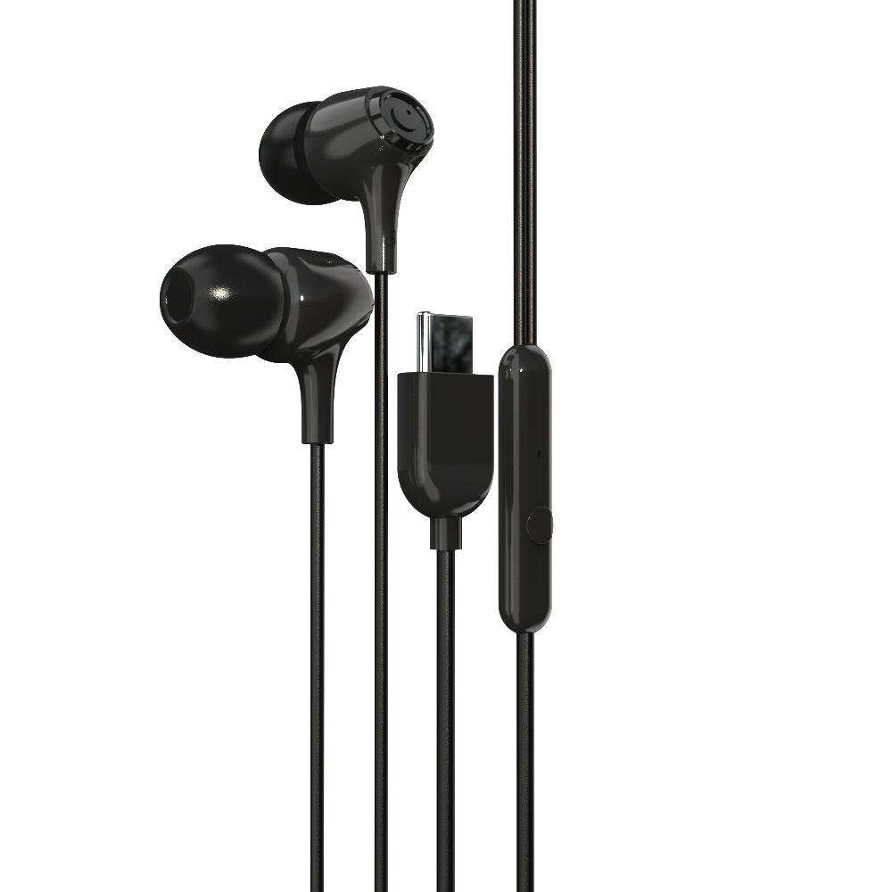 EM-01 Type C Wired Earphone with Noise Cancellation (Black)