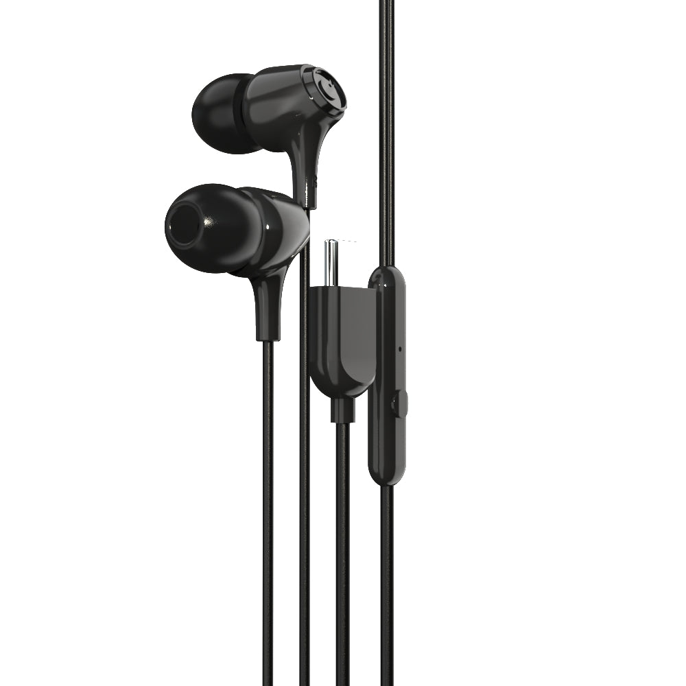 EM-01 Type C Wired Earphone with Noise Cancellation (Black)