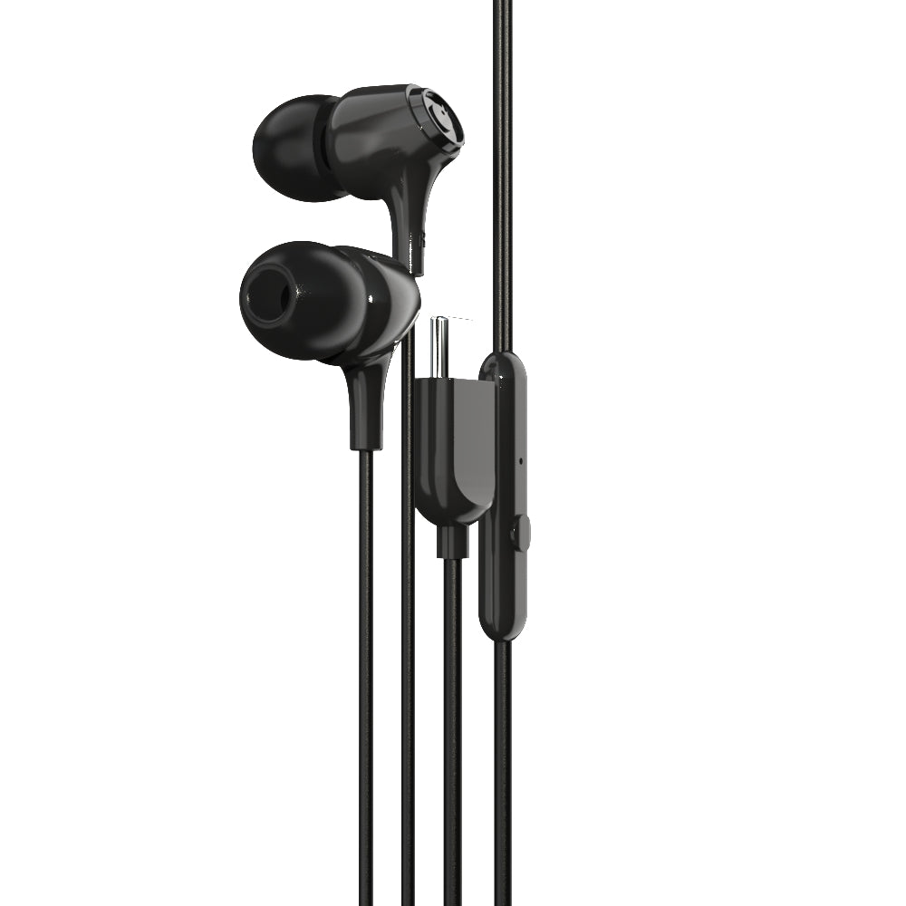 EM-01 Type C Wired Earphone with Noise Cancellation (Black)