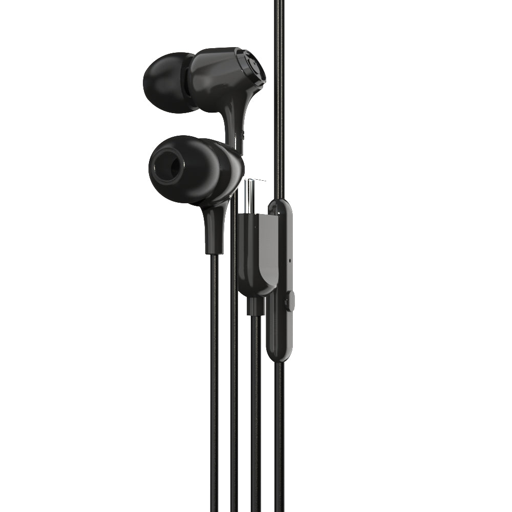 EM-01 Type C Wired Earphone with Noise Cancellation (Black)