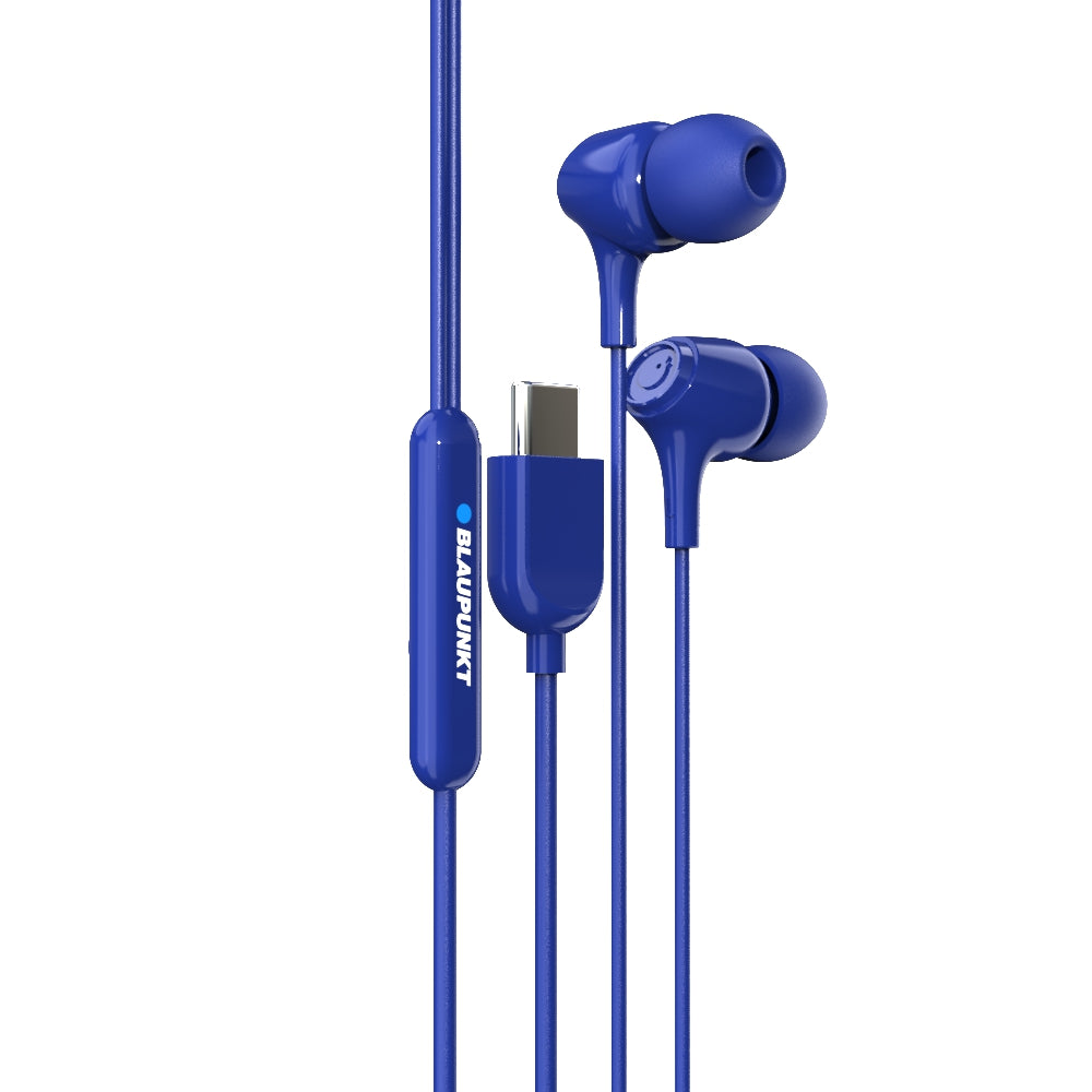 EM-01 Type C Wired Earphone with Noise Cancellation (Blue)