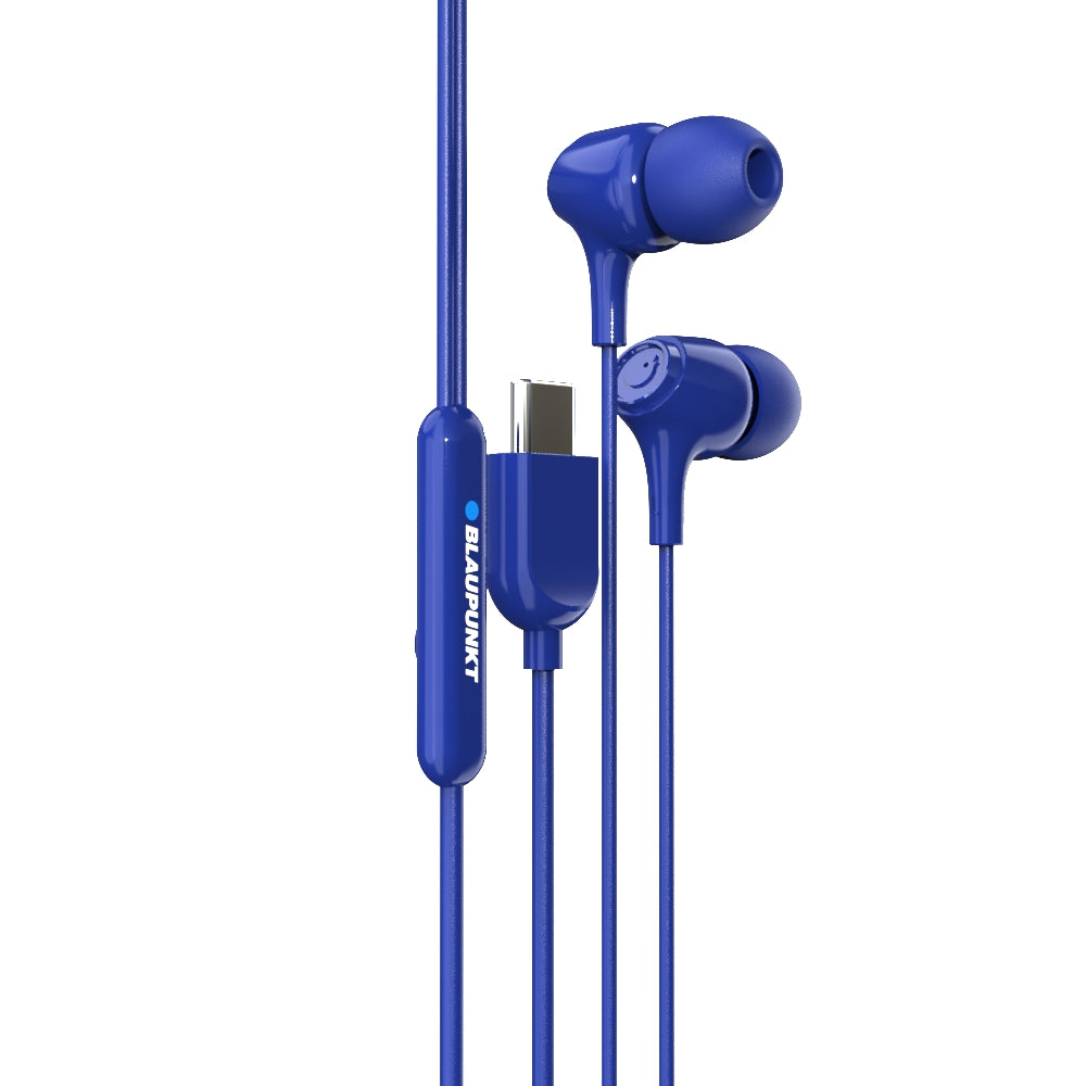 EM-01 Type C Wired Earphone with Noise Cancellation (Blue)