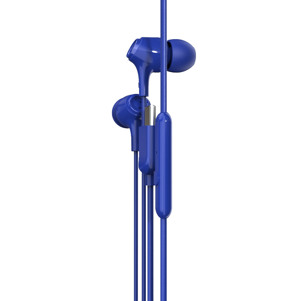 EM-01 Type C Wired Earphone with Noise Cancellation (Blue)