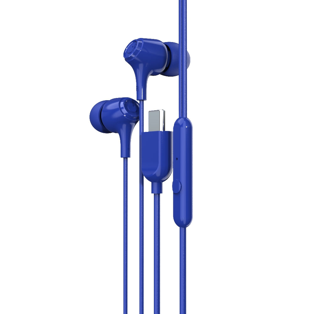 EM-01 Type C Wired Earphone with Noise Cancellation (Blue)