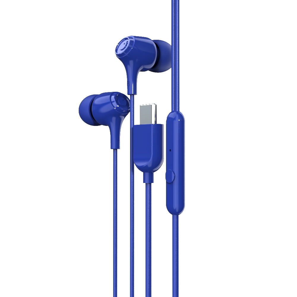 EM-01 Type C Wired Earphone with Noise Cancellation (Blue)