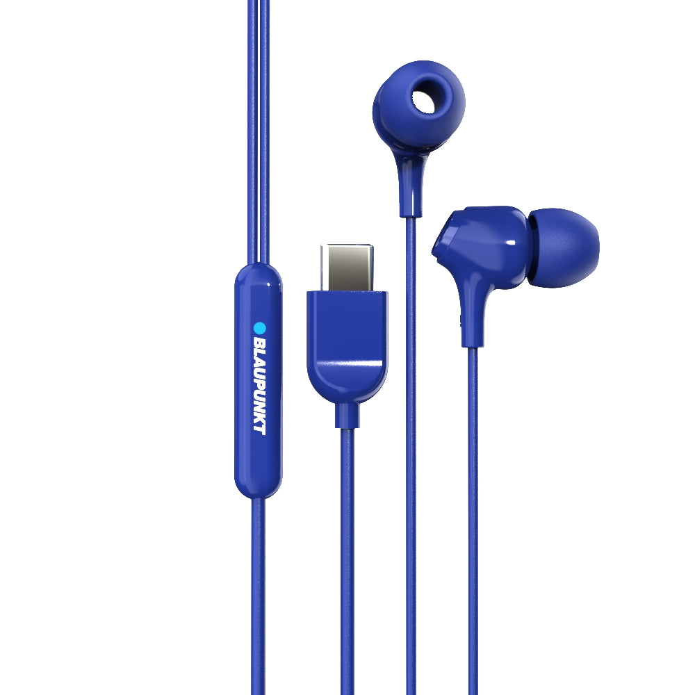 EM-01 Type C Wired Earphone with Noise Cancellation (Blue)