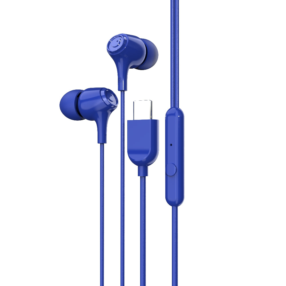 EM-01 Type C Wired Earphone with Noise Cancellation (Blue)