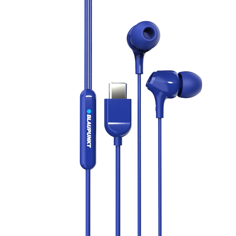 EM-01 Type C Wired Earphone with Noise Cancellation (Blue)