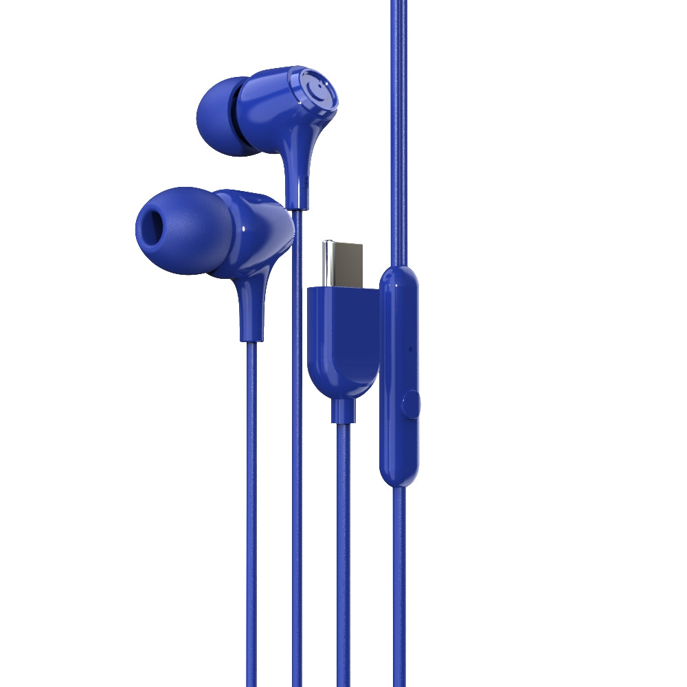 EM-01 Type C Wired Earphone with Noise Cancellation (Blue)