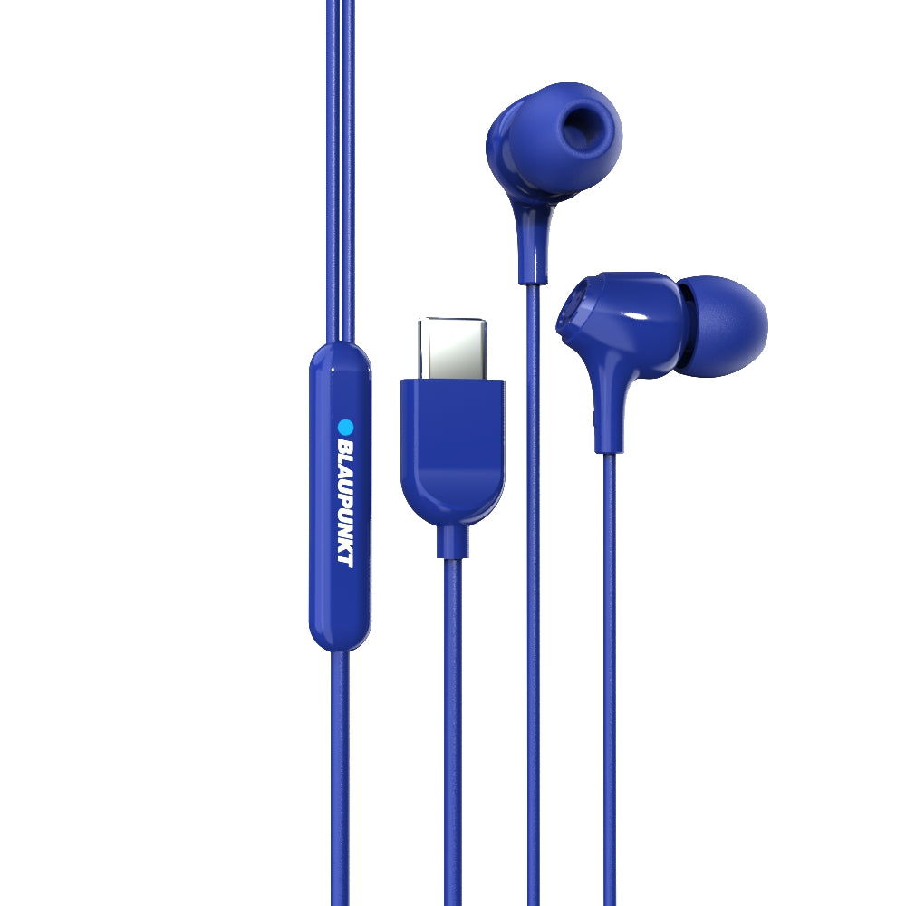 EM-01 Type C Wired Earphone with Noise Cancellation (Blue)