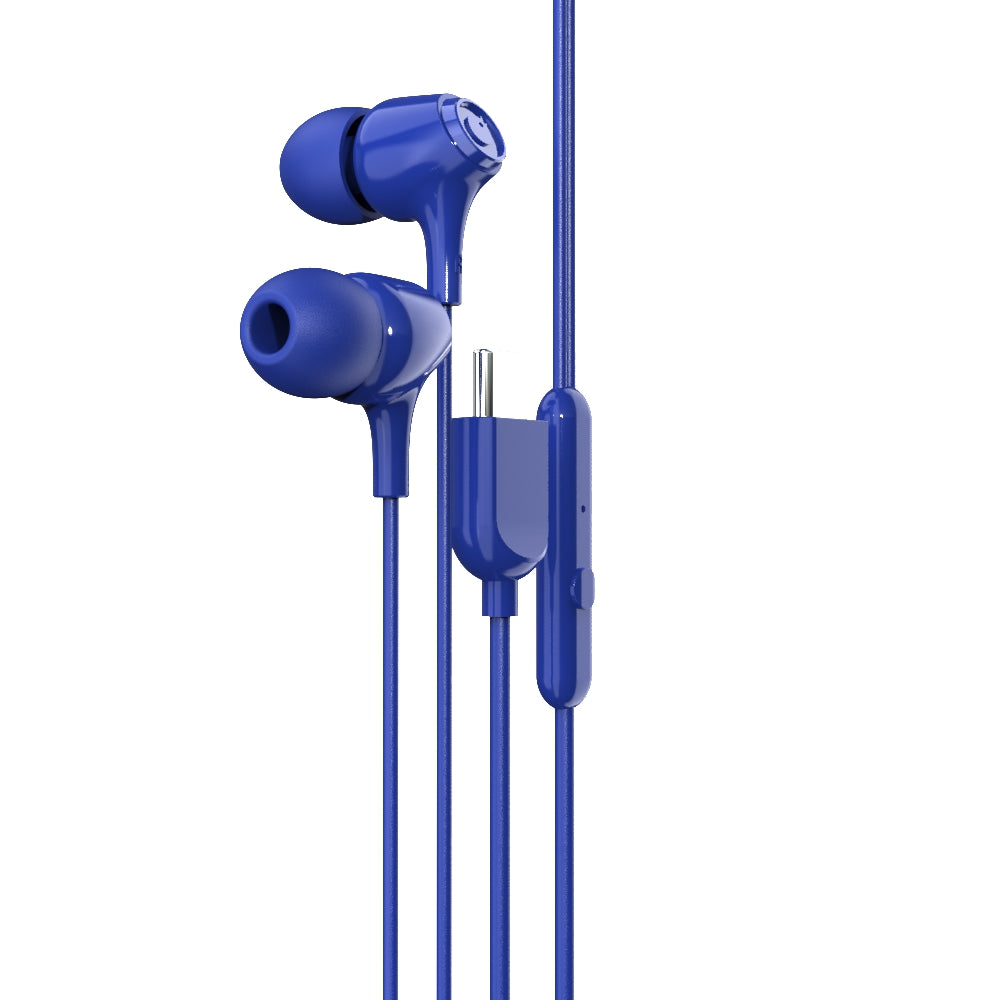 EM-01 Type C Wired Earphone with Noise Cancellation (Blue)