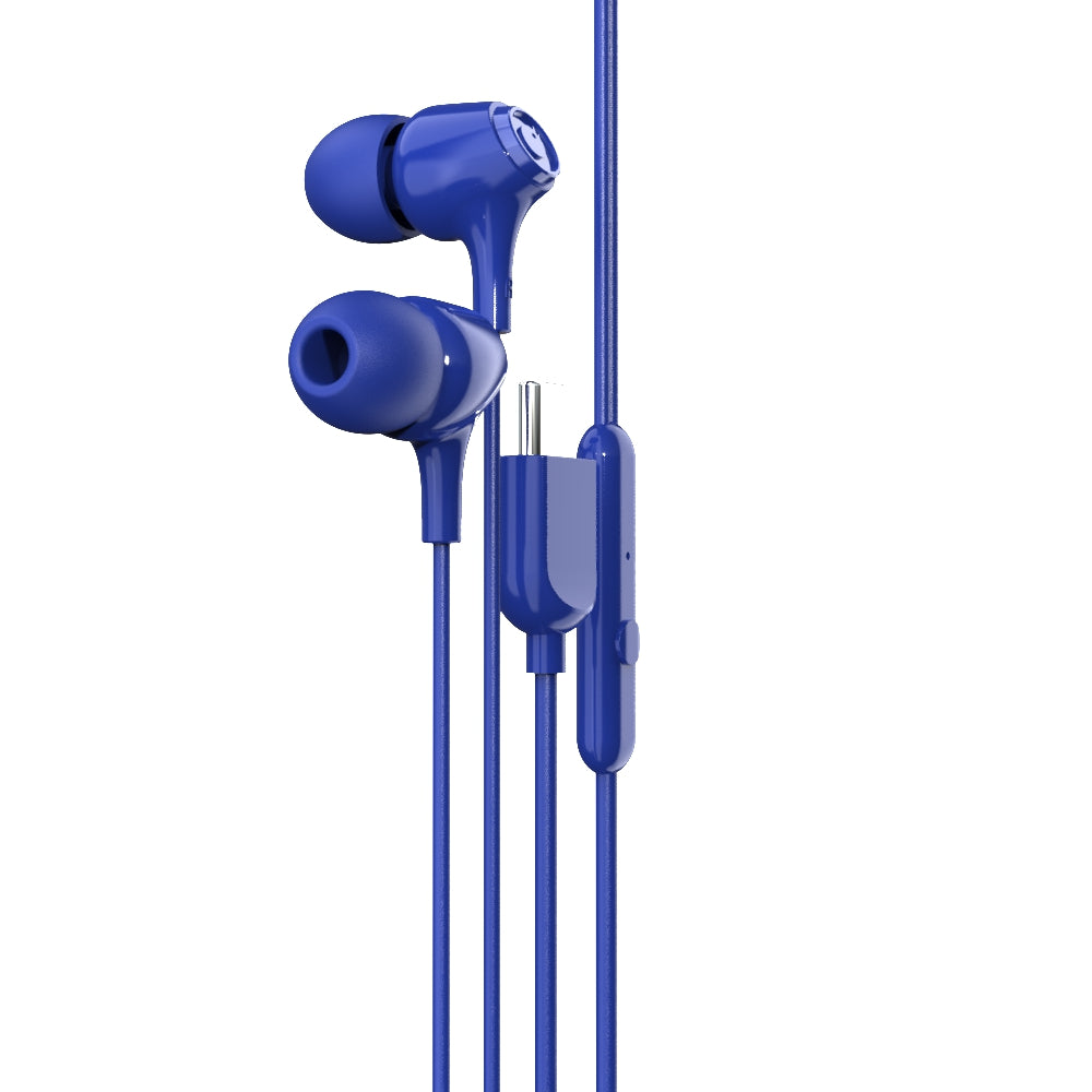 EM-01 Type C Wired Earphone with Noise Cancellation (Blue)