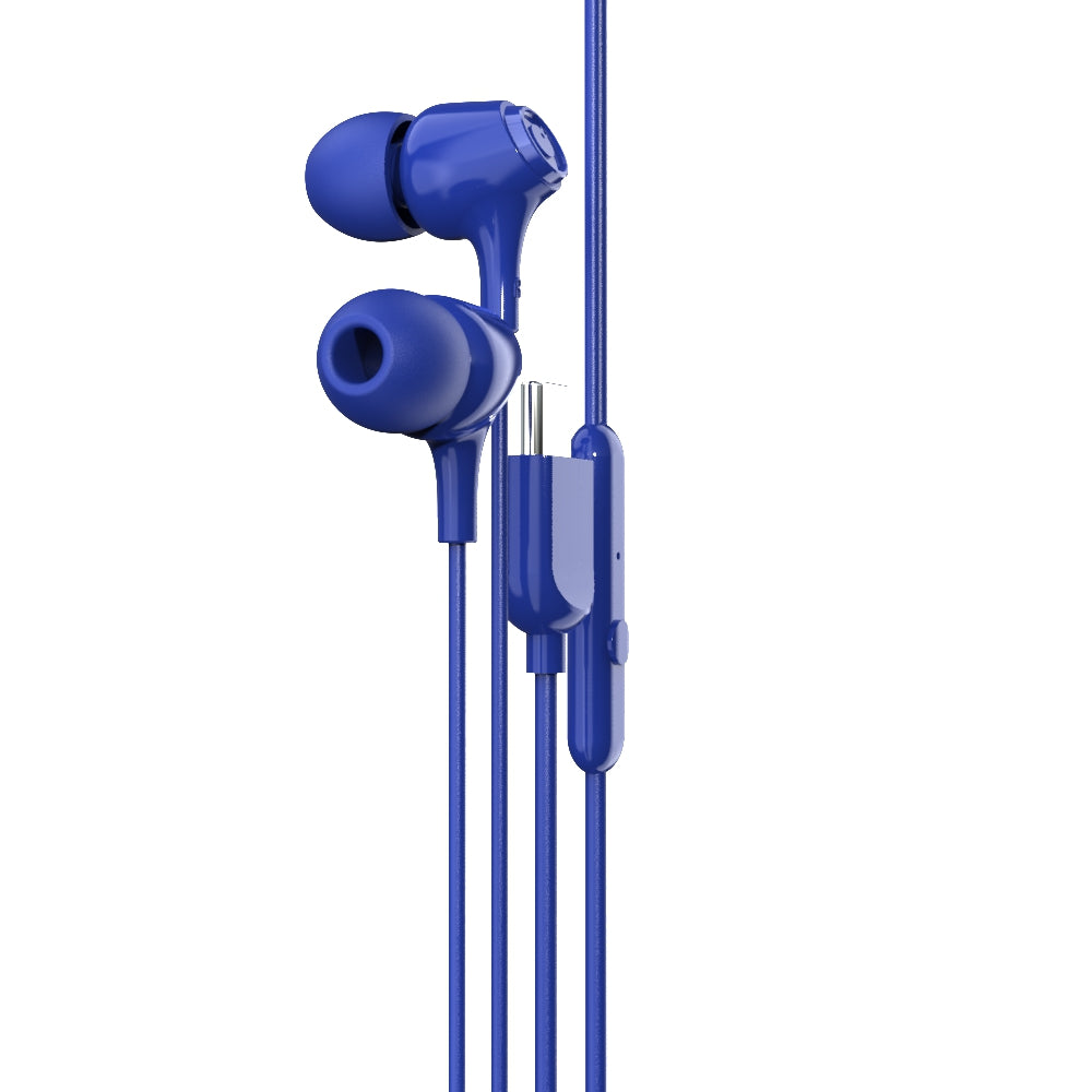 EM-01 Type C Wired Earphone with Noise Cancellation (Blue)