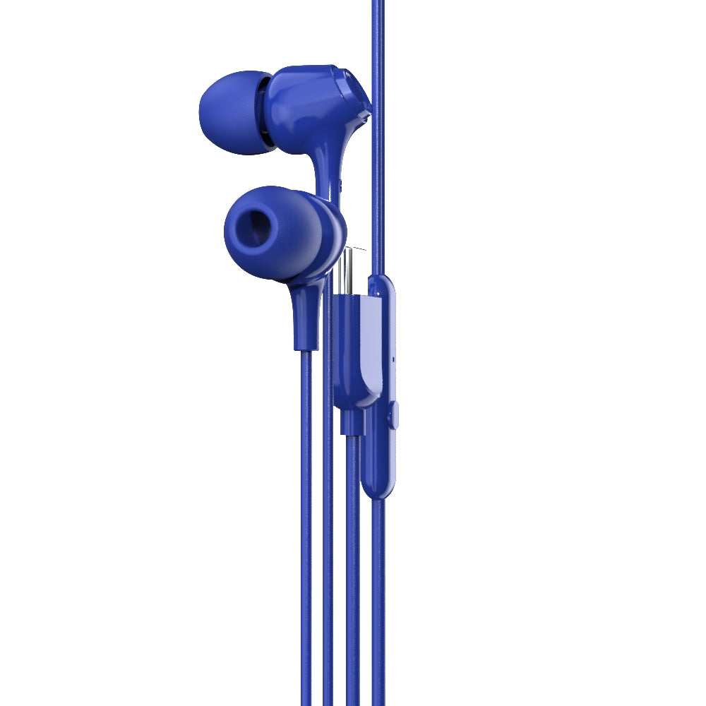 EM-01 Type C Wired Earphone with Noise Cancellation (Blue)